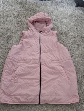 Torrid Active Hooded Quilted Light Pink Puffer Vest